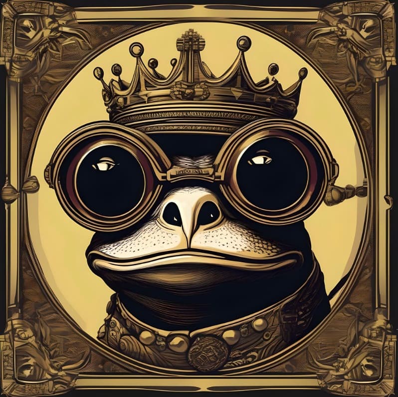 Royal Frog with Crown and Goggles